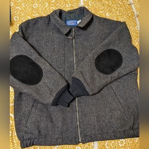 Pendleton zip up thinsulate herringbone jacket elbow patches
